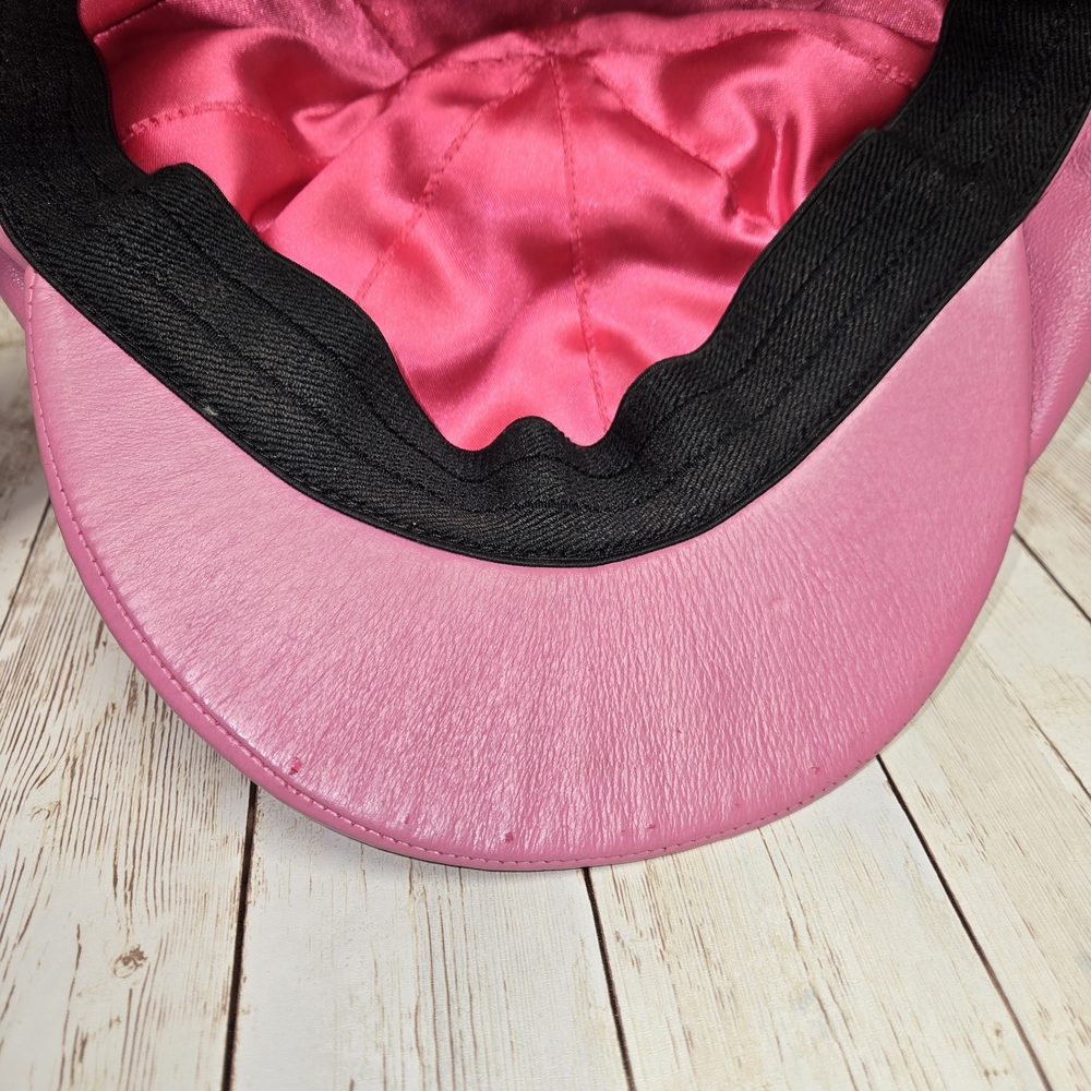 Vintage Wilsons Leather pink genuine leather newsboy cap 💕 - Picture 9 of 16